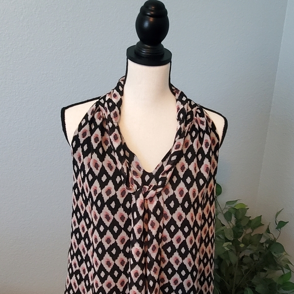 DANIEL RAINN sleeveless tunic diamond pattern pink black women's size small - Picture 7 of 10